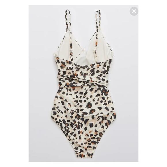 Aerie Leopard Wrap One Piece Swimsuit Sz.XXL - Picture 5 of 14
